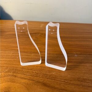 Clear Acrylic Trinkets With Cat Design - Set of 2.
